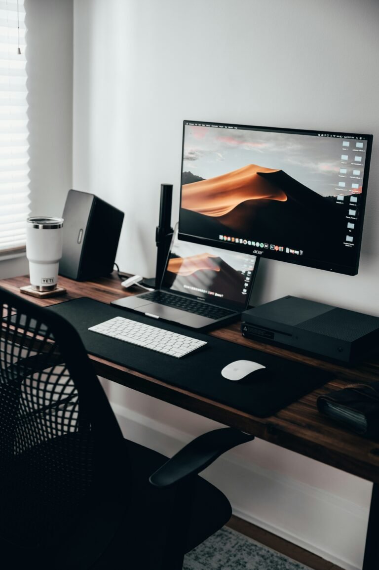 Desk organizer keeping a small workspace tidy and clutter-free